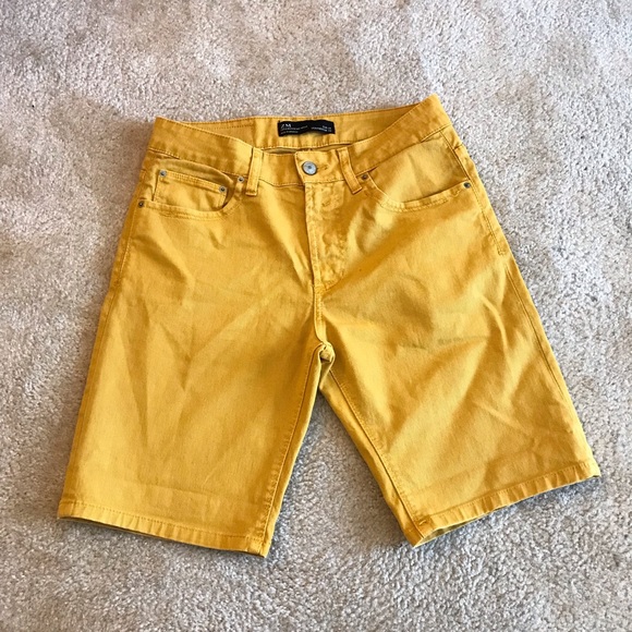 yellow jean shorts